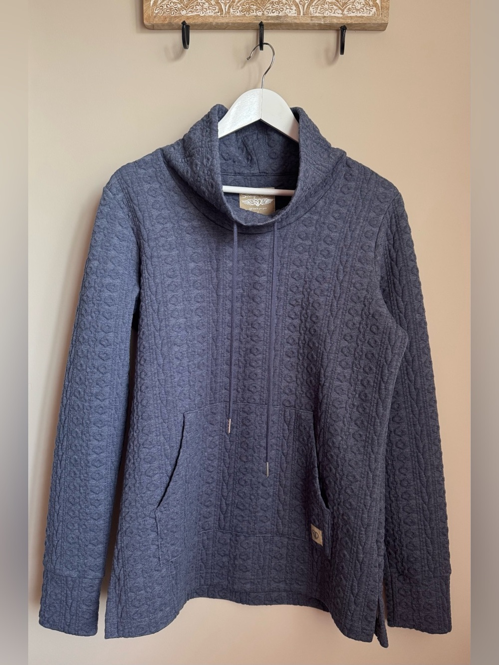 Straight Down Quilted Becky Cable Pullover Sweater sz L